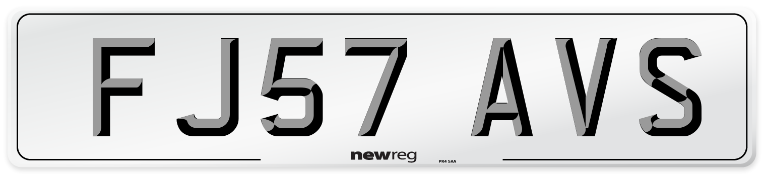 FJ57 AVS Number Plate from New Reg